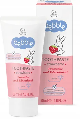 Obrázek produktu pro BEBBLE dětská zubní pasta bez fluoridu 50 ml, jahoda