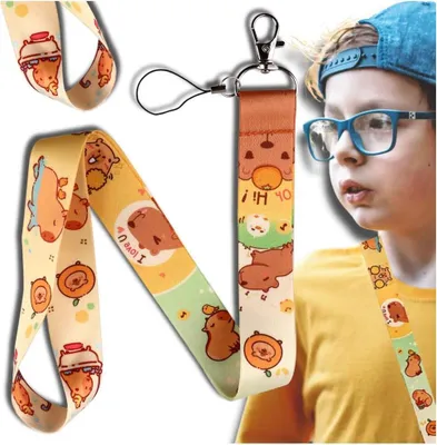 Produktbild von Schlüsselanhänger, buntes Capybara-Handy-Lanyard