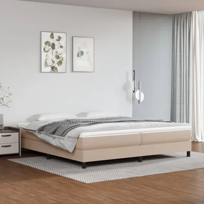 Immagine prodotto di The Living Store Letto a molle Cappuccino-marrone 200x200 cm in Pelle finta