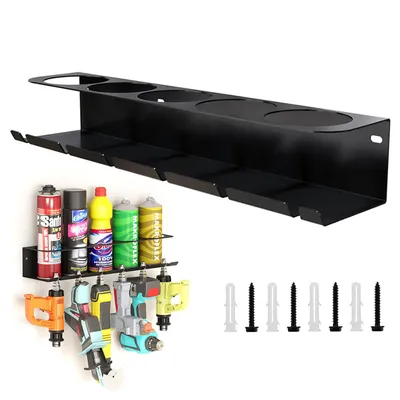 Produktbild von Aerosoldosen Halter aus Stahl,Wandmontiertes Lagerregal für Farbdosen und Pneumatikwerkzeuge,Schrauben (rostfrei)