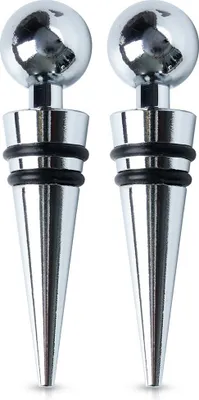Image de Bouchons de vin réutilisables, métal, lot de 2