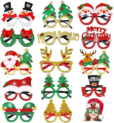 14 Paar Weihnachtsbrillen, 3D-Kostümbrillen, Party-Requisiten