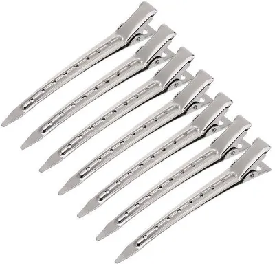 Produktbild von 24 Stück - Metallene Haarclip - Einfache Haarhalter - Damen lange Haarhalter mit Loch (Silber)