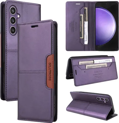 Immagine prodotto di Custodia per Samsung Galaxy A34, custodia flip wallet in pelle con slot per carte e supporto Viola
