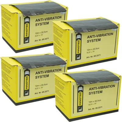 Immagine prodotto di 4 pezzi sistema antivibrazione 10 m x 22,5 cm – nastro fonoassorbente autoadesivo per la riduzione di vibrazioni e rumori per carrozzeria, porte