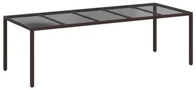 Image de vidaXL Table de jardin marron 250 x 100 x 75 cm en polyrotin