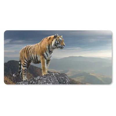 Produktbild von MuchoWow® Mauspad Mousepad Tiger - Berg - Natur - Landschaft 60x30 cm - Mousepads - Maus Mat - Pad - Mausunterlage - Nachhaltig