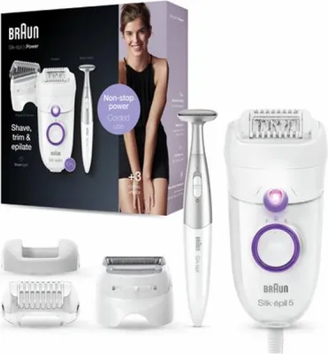 Image de Épilateur Braun - Silk-épil 5-825P 3D Tout-en-un - Blanc violet