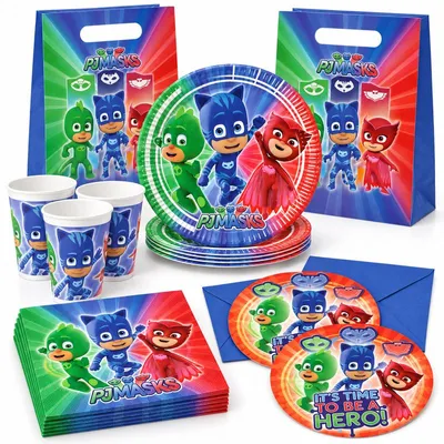 Produktbild von PJ Masks Pyjamahelden Partyset zum Kinergeburtstag