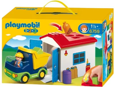 Zdjęcie produktu dla PLAYMOBIL 1.2.3 6759, Samochód i garaż, 1,5 lat(a), Wielobarwny, Plastik
