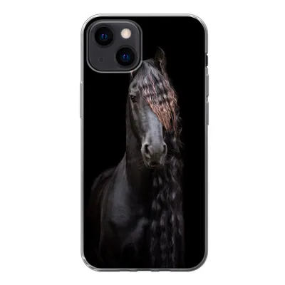Produktbild von MuchoWow® Handyhülle Schutzhülle Hülle für iPhone 13 mini Pferde - Friesisch - Mähne - Schwarz - Tiere Silikon Softcase Handy Hülle - Softcase