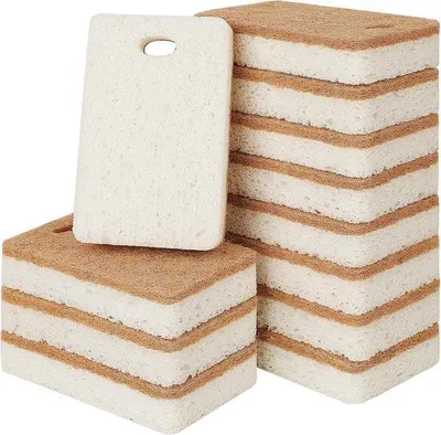 Produktbild von Biologisch abbaubare Natursponzen - 12 Stück für effektive Haushaltsreinigung