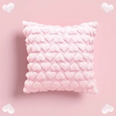 2er-Set Kissenbezüge 45x45 cm, weicher Samt, waschbar, rosa
