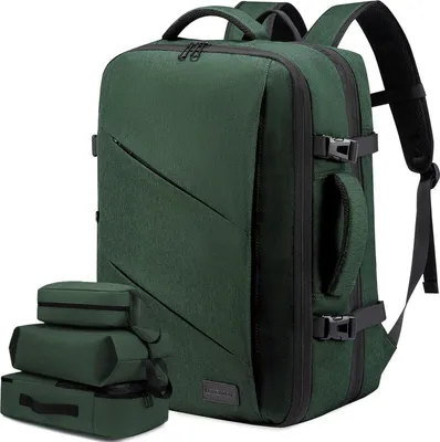 Produktbild von LOVEVOOK Business Rucksack Handgepäck 17,3 Zoll, erweiterbar - Dunkelgrün
