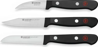 Produktbild von WÜSTHOF Gourmet, silber-schwarz, Gemüsemesserset 3-teilig, 1125060310