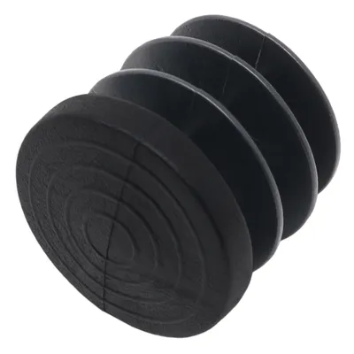 Zdjęcie produktu dla Adsamm® | 100 sztuk nakładek / średnica 25 mm / wewnętrzna średnica 21 - 23 mm / czarne / okrągłe / plastikowe podkładki meblowe do krzeseł ze stalowymi rurami