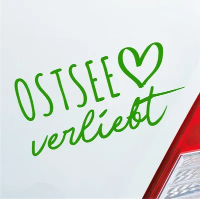 Produktbild von Auto Aufkleber Ostsee verliebt Herz See Osten East Liebe Car 19x10 cm Hellgrün Sticker Heckscheibenaufkleber