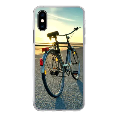 Produktbild von MuchoWow® Handyhülle Schutzhülle Hülle für iPhone X Nordsee - Fahrrad - Sonnenuntergang Silikon Softcase Handy Hülle - Handyhülle