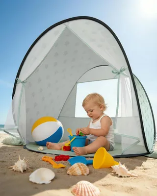 Zdjęcie produktu dla Namiot plażowy pop-up zielony, na plażę, 2-3 osoby, wodoodporny, ochrona UV, lekki