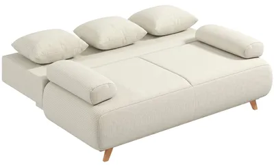 Productafbeelding van HOMCOM slaapbank, 188x140 cm, 3-zitsbank met bedfunctie, opbergruimte, beige