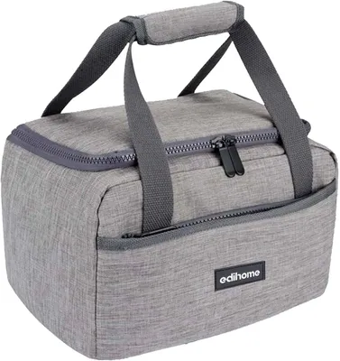 Imagen del producto de Bolsa térmica aislada, de 8 litros, color gris, ideal para el trabajo y los viajes