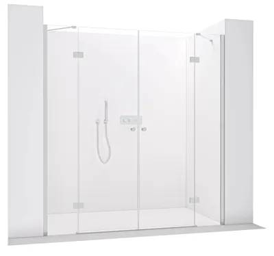 Productafbeelding van Douchedeur Marino, 2-delig, links/rechts - 6 mm - chroom, transparant glas - 228(119+109)x190 cm