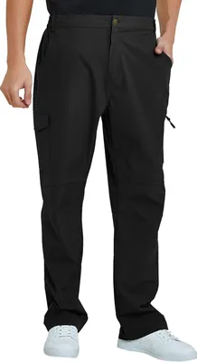 Obrázek produktu pro Pánské softshellové kalhoty Outdoor Hiking Hiking Trousers Trekking Quick Dry Long Trousers Cargo Trousers Leisure Pockets Trousers Cargo Black M