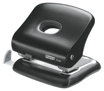 Image de Rapid® 23639401 Perforateur de bureau fort FC30, plastique/métal, 30 feuilles, noir