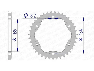 Produktbild von AFAM Kettenrad Alu Standard Alu Standard - 520 - AFAM-Kettenradträger erforderlich