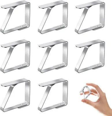 Produktbild von Stahl Tischklebeclip Set - 8er Pack - innen- und außenverwendungsfähig