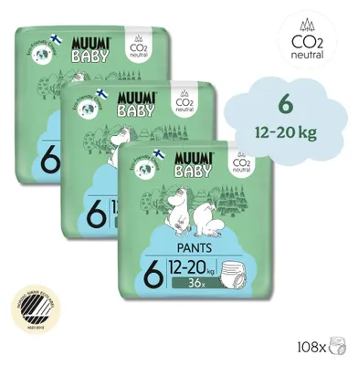 Produktbild von Moomin Baby - Moomin - Eco Windelhosen - Maat 6 - 12 bis 20 kg Vorteil Packung