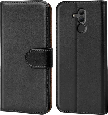 Produktbild von Conie Klapp Tasche für Huawei Mate 20 Lite Kartenfach Rundumschutz Hülle in Schwarz