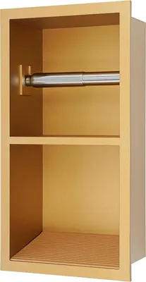 Image de Niche de douche, design encastré, acier inoxydable 304, or