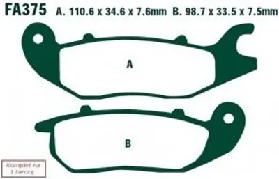 Produktbild von EBC Brakes Bremsbeläge Satz Bremsklötze SFA375