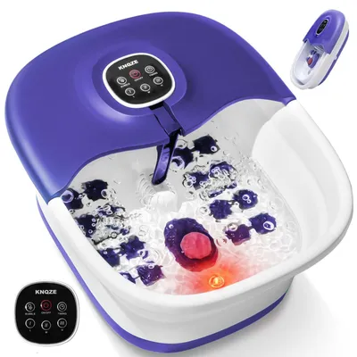 Obrázok produktu pre Masážny prístroj na nohy s funkciou ohrevu, 16 Shiatsu valčekmi, skladací, s diaľkovým ovládaním pre relaxáciu