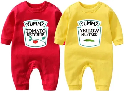 Productafbeelding van Tweeling Romper Set voor Baby's - Schattige Katoenen Bodysuits voor Jongens en Meisjes, Leuke Cadeaus voor Geboorte, 9-12 Maanden
