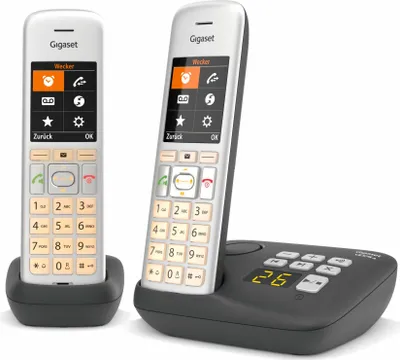 Produktbild von Gigaset Schnurloses Telefon Silber mit Großwahltasten und beleuchtetem Tastenfeld