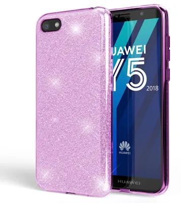 Immagine prodotto di NALIA custodia del telefono cellulare compatibile con Huawei Y5 2018, glitter custodia posteriore bling cover viola