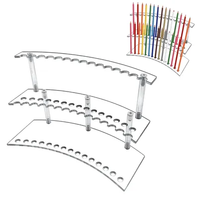 Image de Solidchoice - Porte-stylos transparent avec 30 compartiments