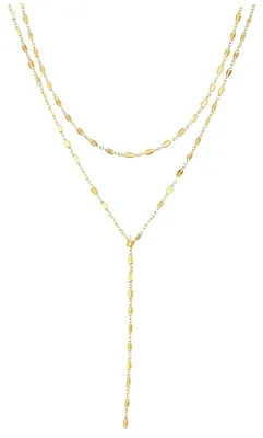 Produktbild von 2 Stück Lange Halskette Damen,Layering Ketten Set ,14K Goldkette & Silber Wasser