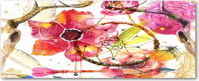 Produktbild von Tulup® Küchenrückwand Spritzschutz aus Glas -125x50 -Spritzschutz auf gehärtetes Glas Deko Blumen & Pflanzen Blumenmuster