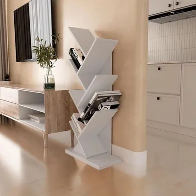 Image de Bibliothèque élégante, 112 x 50 x 23,4 cm, pour le salon, la chambre à coucher ou le bureau à domicile