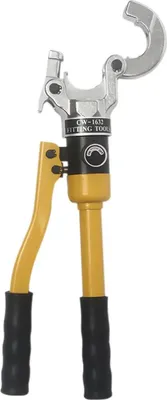 Produktbild von Hydraulische Presszange - 8 t - TH-Kontur Backen 16/20/25/32 mm - 360° drehbarer Kopf - für Verbundrohre und TH-Pressfittings - gelb