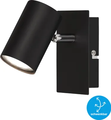 Immagine prodotto di Faretto da parete orientabile a 1 luce GU10 max. 40 Watt metallo nero Briloner