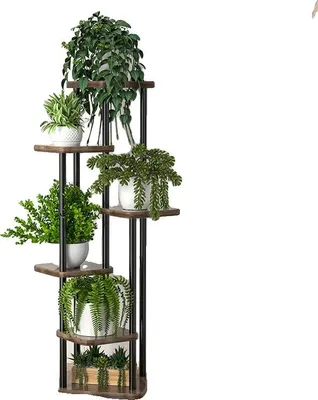 Zdjęcie produktu dla Stojak na rośliny, wielopoziomowa konstrukcja, konstrukcja metalowa, B-6tier-czarny