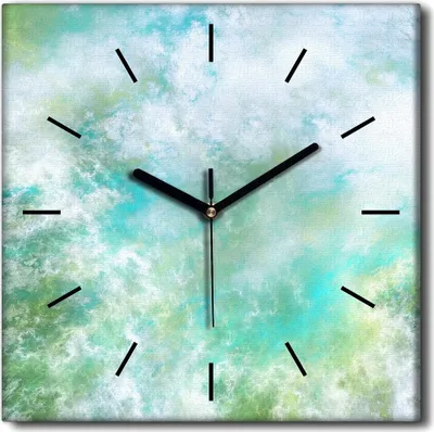 Produktbild von Coloray Uhr auf Leinwand 30x30 cm Wand Uhr Dekoration Wohnzimmer Segeltuch schwarze Hände -Abstraktion Kunstkunst