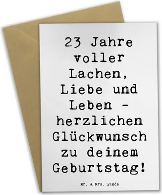 Produktbild von Mr. & Mrs. Panda Grußkarte Spruch 23. Geburtstag - Weiß - Geschenk, genesungskarte, Happy Birthday, besonderer Tag, Freundschaft, Freude, unvergesslicher Moment, feiern