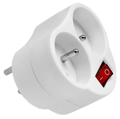 Produktbild von Steckdosenverteiler mit Schalter, 2 Steckdosen mit/ohne RC-20W