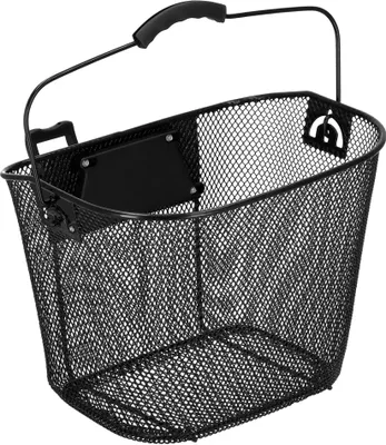 Image de Panier vélo avec support à l'avant amovible avec système de fixation 25 x 33,5 cm