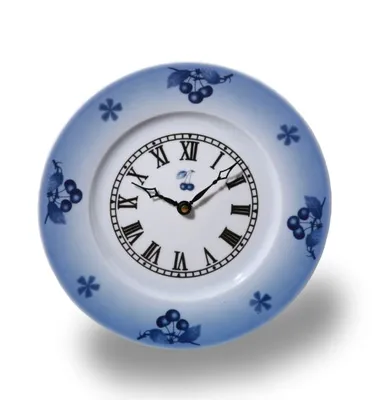 Image de Horloge murale Thun 1794, porcelaine tchèque, 26 cm, cerise bleue, Thun